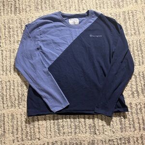 Champion purple colorblock long sleeve top t shirt size XL